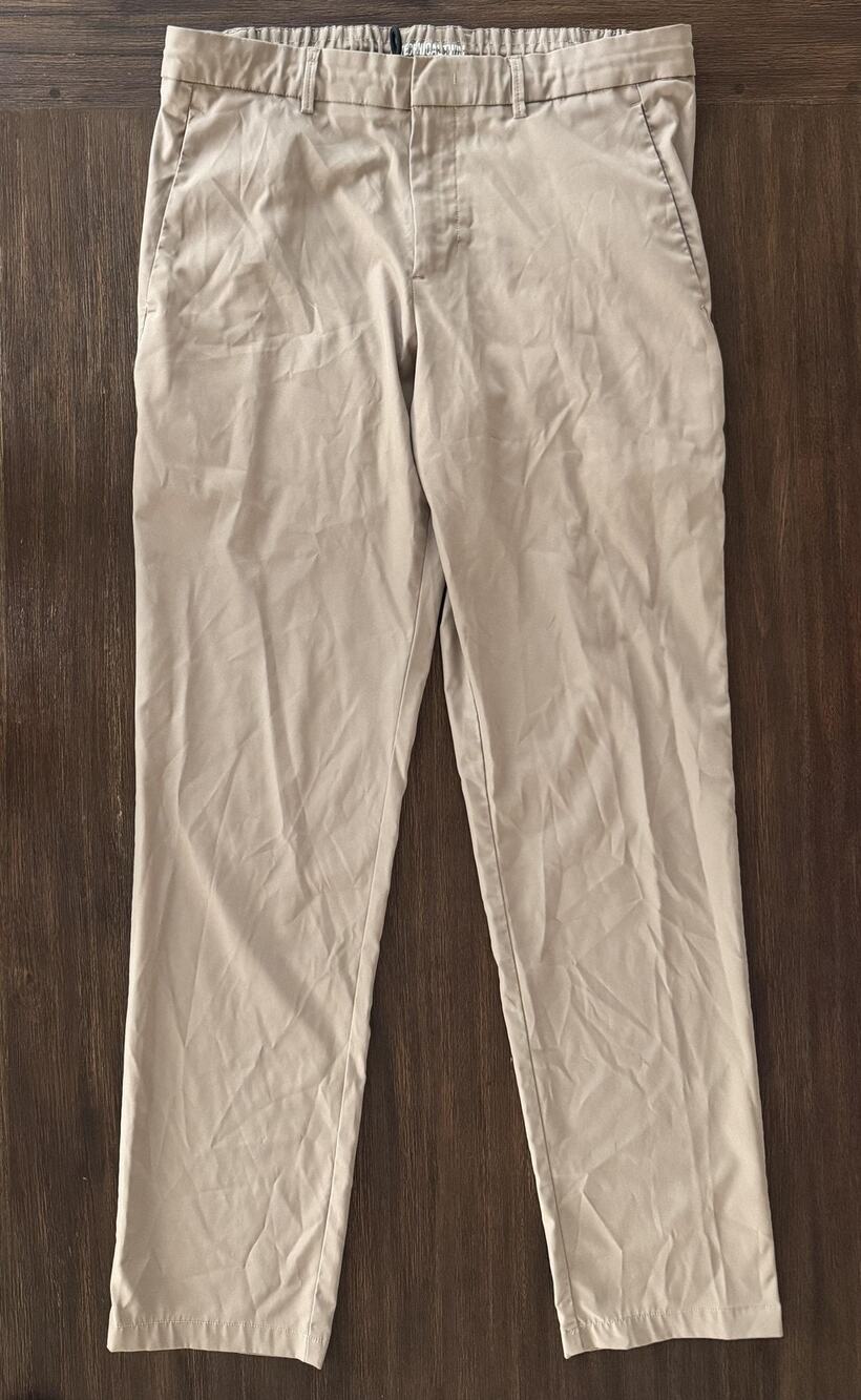Hugo Boss Performance Pants Mens 34 Khaki Beige Stretch Technical Twill
